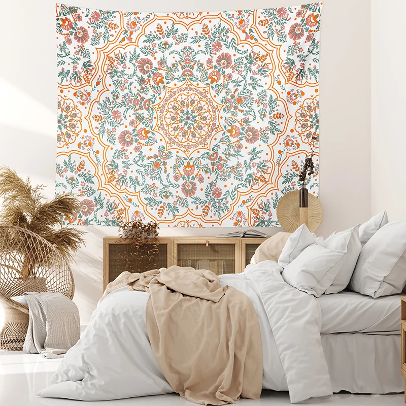 

Nordic Color Plant Flower Print Tapestry Decorative Background Cloth 1 Piece