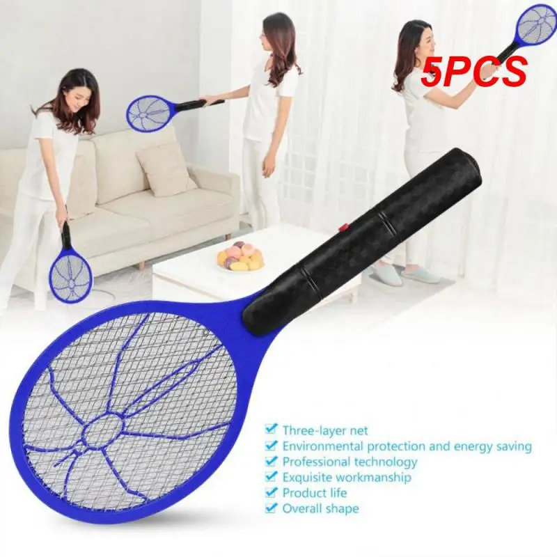 5Pcs Electric Fly Insect Bug Zapper Bat Handheld Insect Fly Swatter Racchetta Portatile Zanzare Killer Controllo Dei Parassiti Per La Camera Da Letto