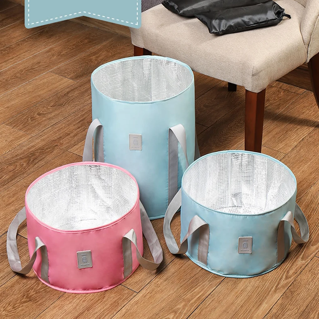 가정용 휴대용 발 담그는 가방, 캠핑 여행 접이식 5 층 발 목욕 양동이, 건강 관리 액세서리, 파란색 대형 