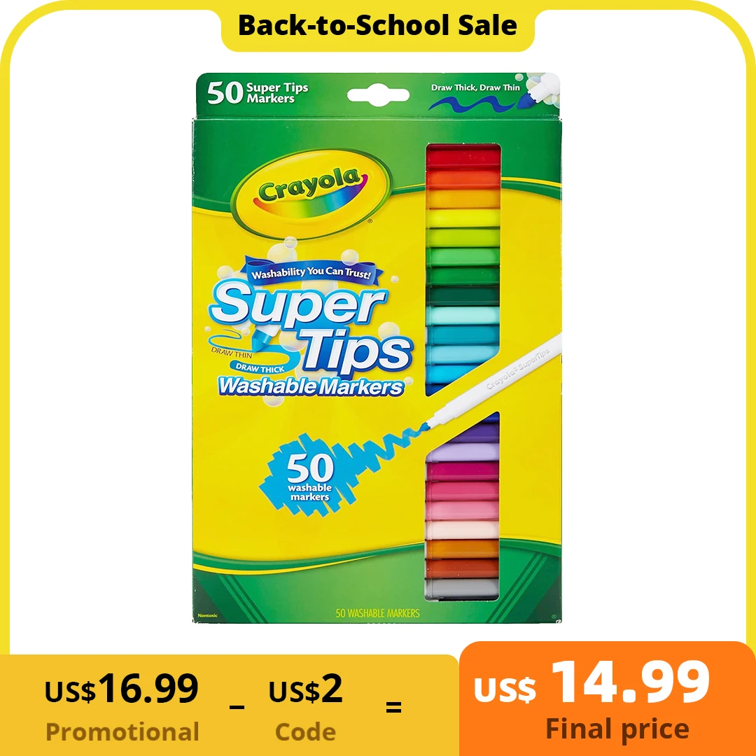Crayola 150 ct Washable Super Tips Markers 50 Color Variety