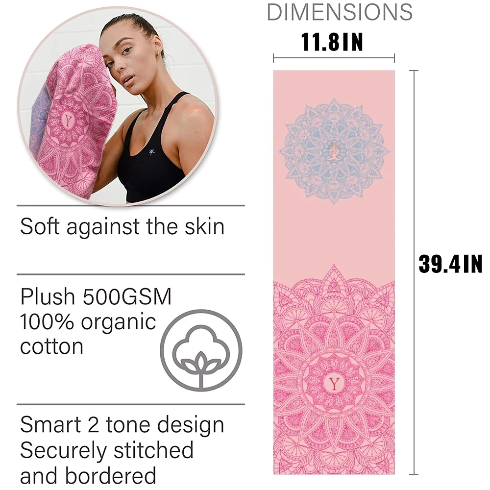 Microfiber Cooling Sports Towels, Yoga Mat Cover, Non-slip, Gym Fitness, Printed, Quick-drying Cushion, Pilates, 30x100cm