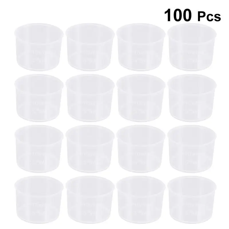 100pcs 10ml Disposable Measuring Cups Transparent Easuring Cups