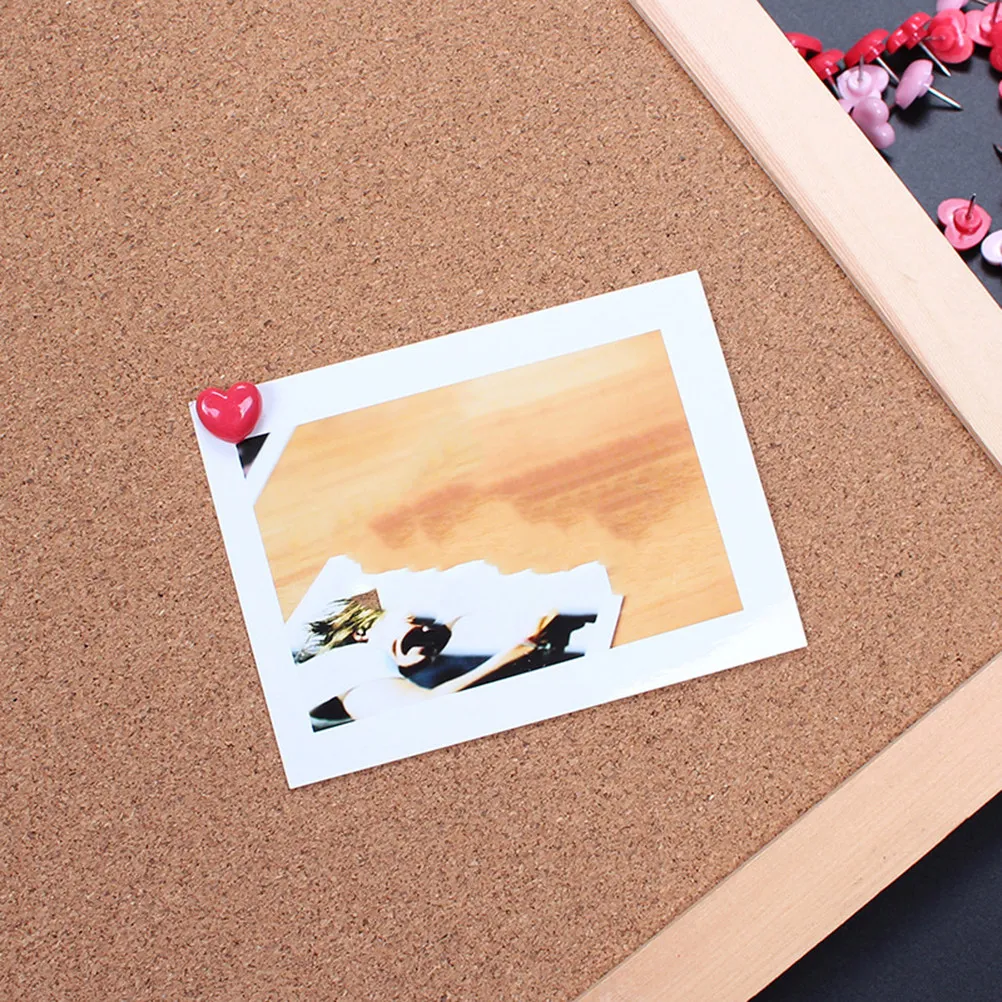 100Pcs 하트 모양 푸시 핀 장 안전 압정 플라스틱 금속 코르크 보드 사진 포스터 달력용