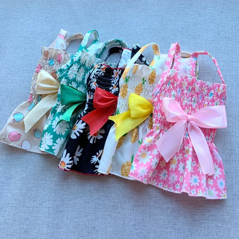 Pet Princess Dress Floral Bow Skirt Pet Dog Wedding Dress For Small Medium Dogs Summer Chihuahua Pug Clothing Supplies