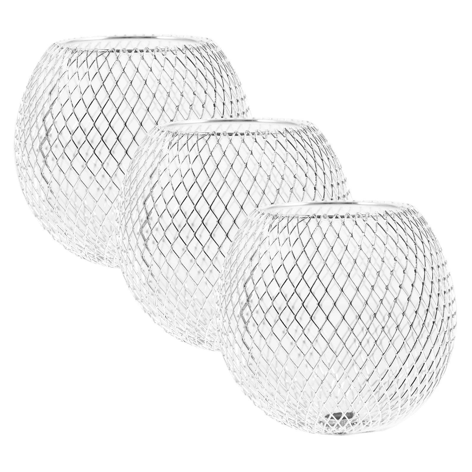 

3 Pcs Lampshade Decor Hollow-out Metal Holders Candlestick Creative Light Retro