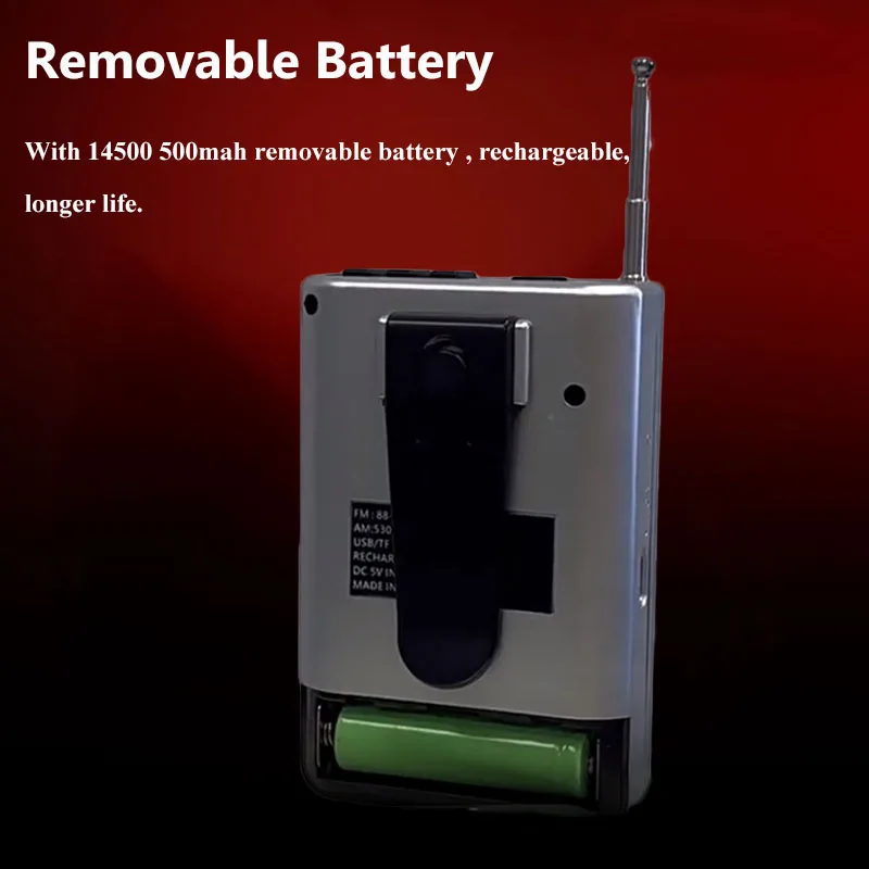 Mini Pocket Radio Portable FM AM Radios Receiver Bluetooth-compatible Speaker TF Card U Disk MP3 Music Player with Headset Jack