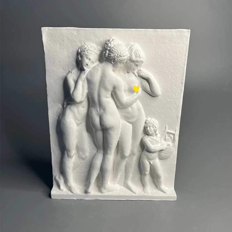 

Nordic ins Cupid Sculpture Gypsum, Fragrant Stone Decoration, French Angel, European Retro Sculpture Gift