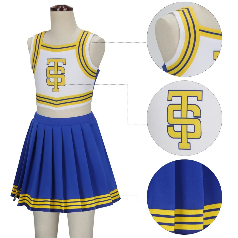 Kid Girl Cheerleader Uniform for TS Shake It Off Blue White Cheerleading Outfits Fan Concert Party Costume cheerleading costume