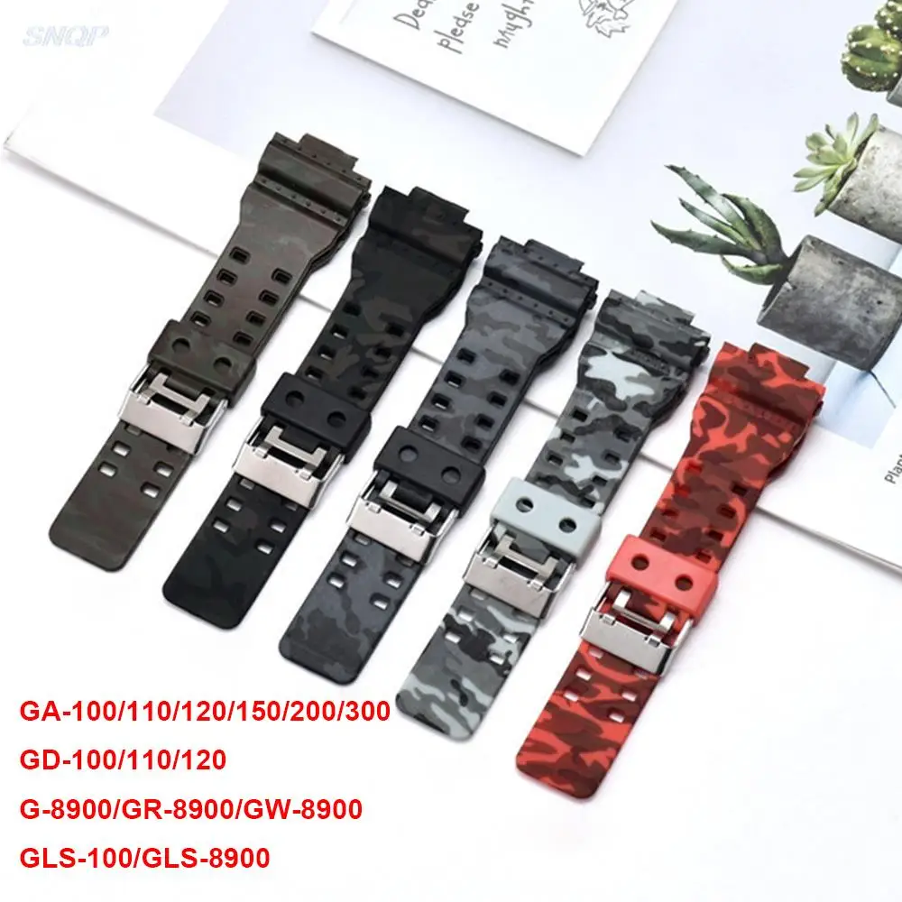 Cinturino Di Ricambio In Silicone Mimetico Da 16Mm Per Casio G-Shock Ga-100/110/120 Gd-100/110G-8900 Gls-100 Cinturino Per Cinturino