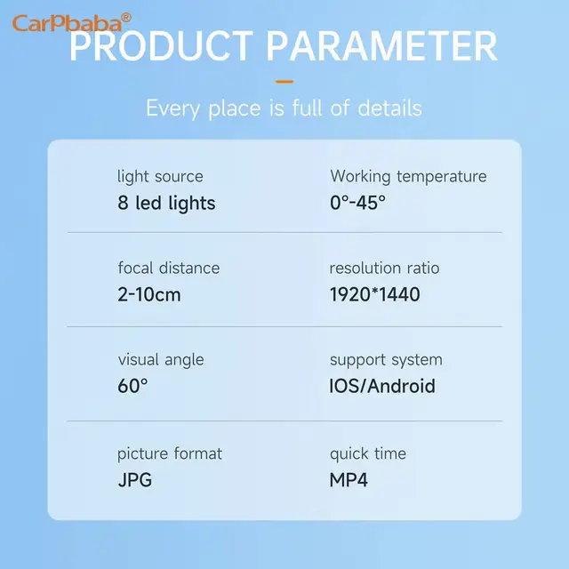 Carpbaba 300W Android Endoscope Inspection Camera 2 in 1 IOS Type-C Mini Camera for IOS iphone Waterproof Pipeline Borescope 4