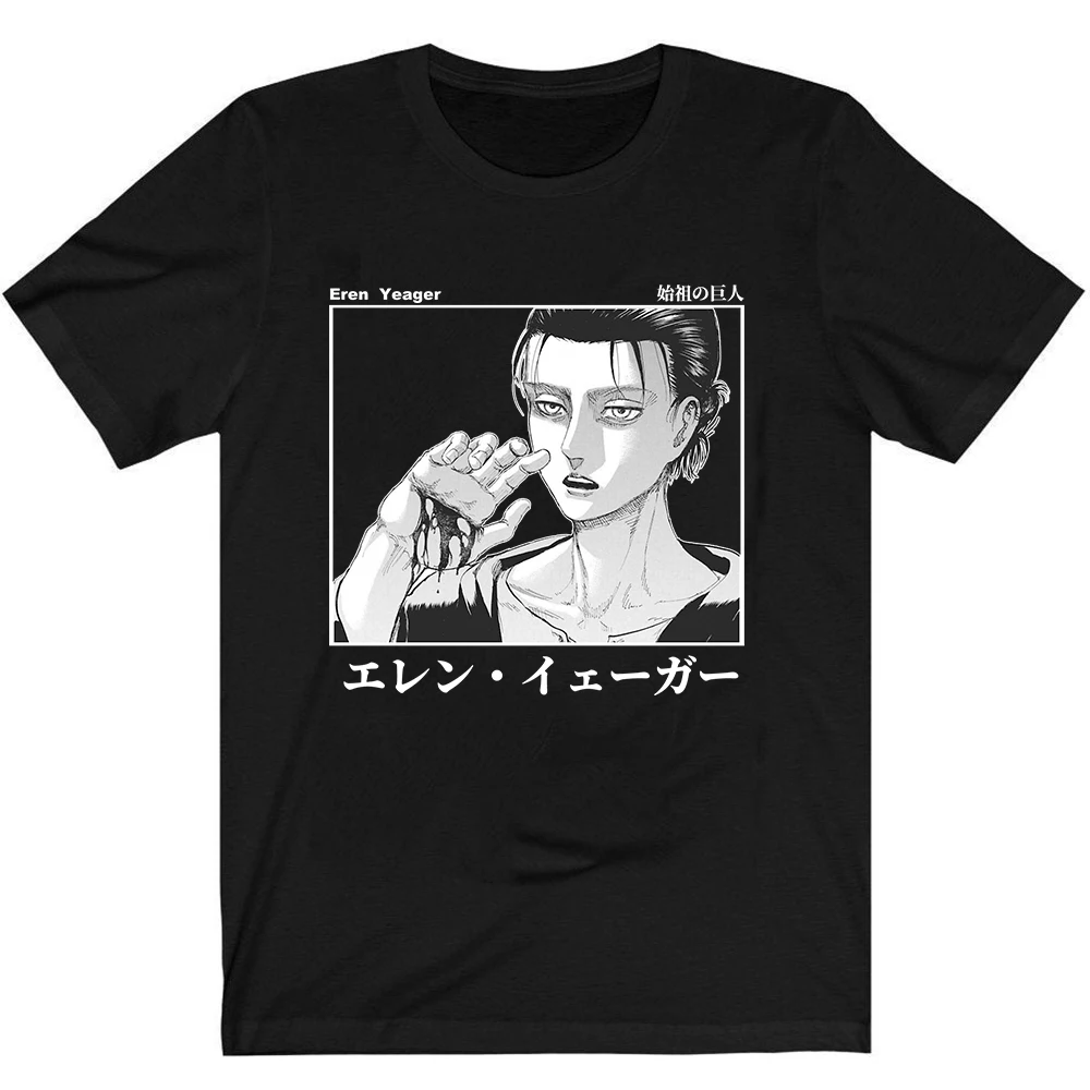 

Attack on Titan AOT T-Shirt Cool Men Graphic T Shirt Anime Eren Yeager Print Tops Tees Camiseta Short Sleeve Y2K Clothes Unisex