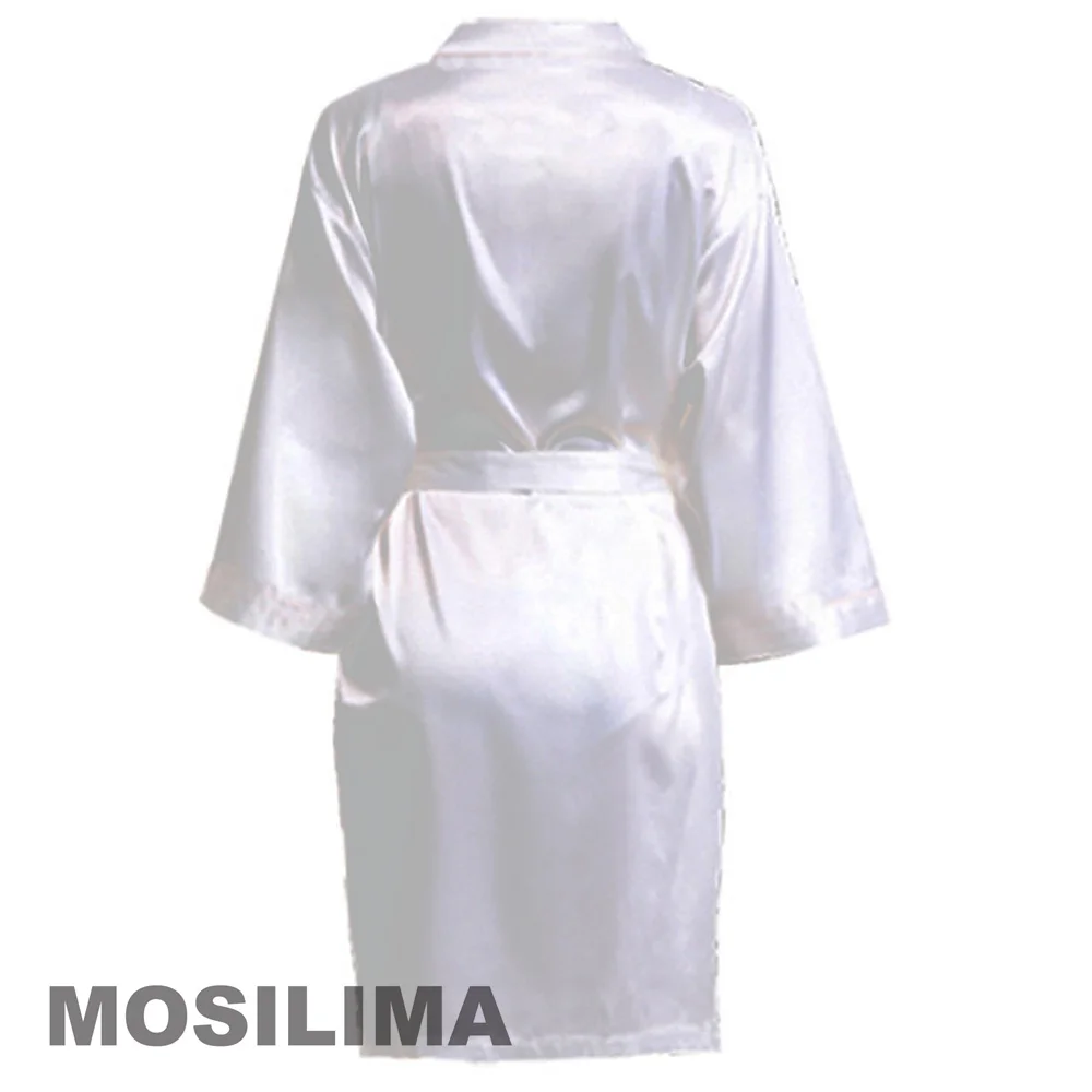 Bride Robe Kimono Satin Pajamas Bridesmaid Bathrobe with Black Letters bride robes