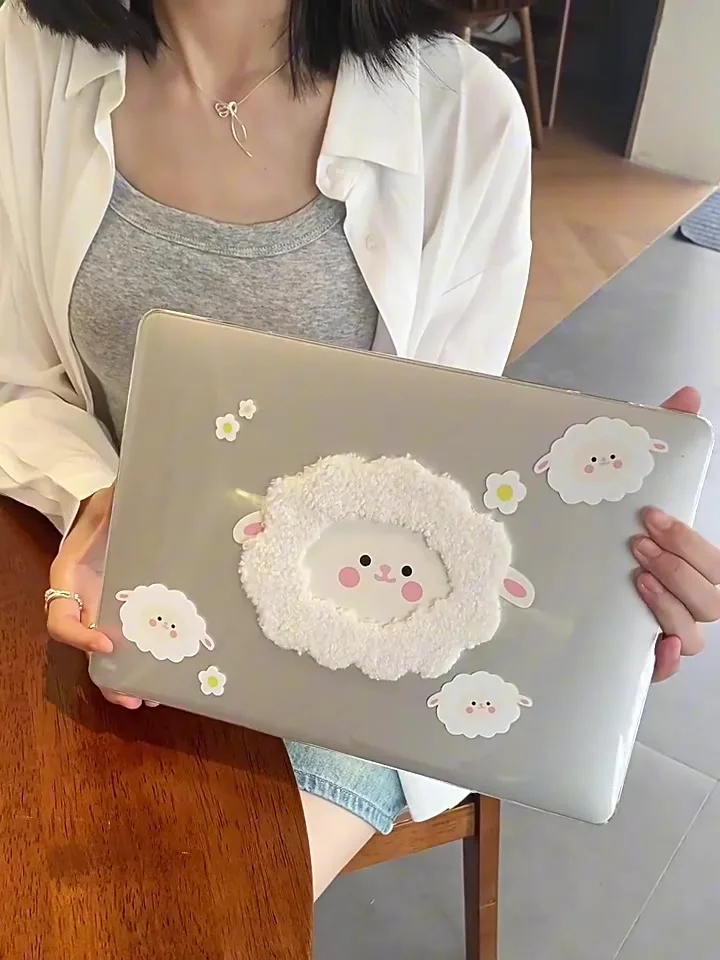 Чехол с 3D вышивкой из овечьей кожи для Macbook Air M1 M2 M3 13 6 15 3 дюйма 2024 A2179 A2337 A2681 A2941 овец
