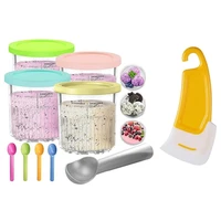 Ice Cream Containers Replacement For Ninja Creami Pints & Lids 24Oz Cups Creami Deluxe NC501 NC500 Series 1