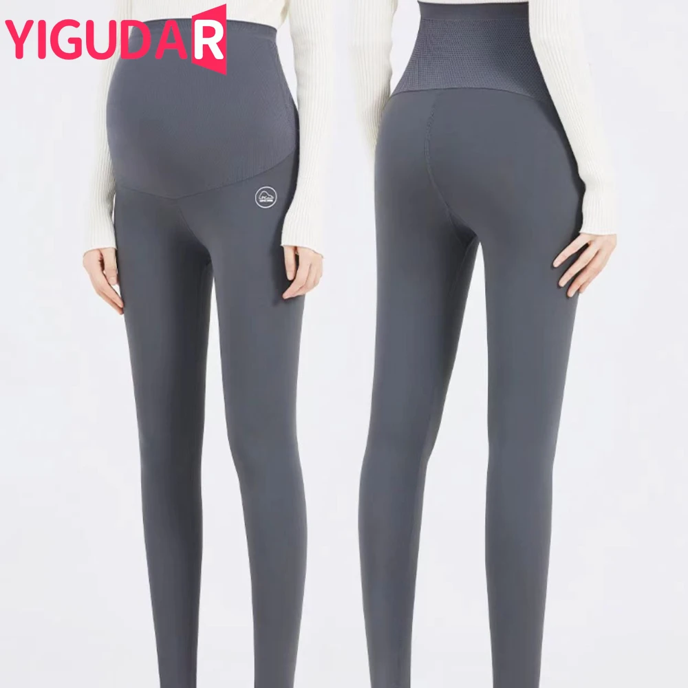 

2024High Waist Pregnancy Leggings Skinny Maternity Clothes for Pregnant Women Belly Support Knitted Leggins Body Shaper Trousers