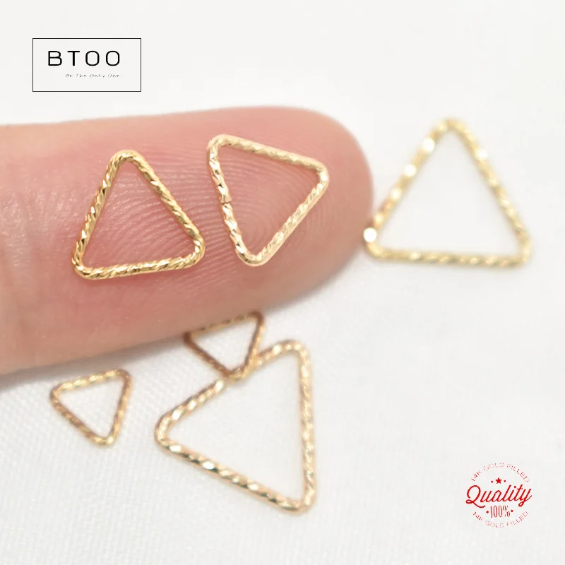 Real 14K Gold Filled Triangle Sparkle Jump Rings Open or Closed Jump Rings for Jewelry Making Tarnish Resistant Jewelry Findings
