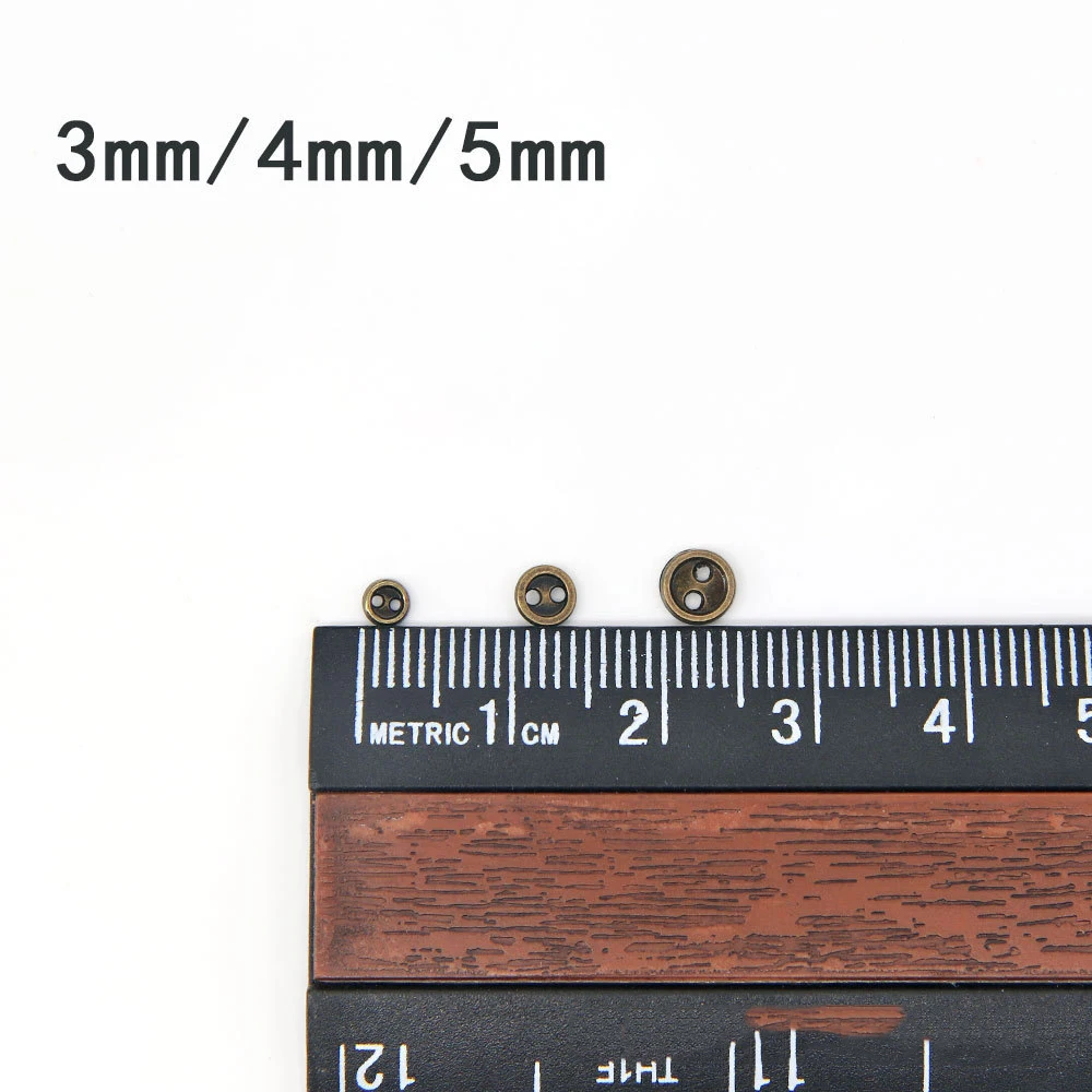 100pcs 3/4/5/mm Mini Metal Buttons for DIY Doll Clothes Round Buckles 2 Holes Handmade Card Making Scrapbooking Buttons Sewing