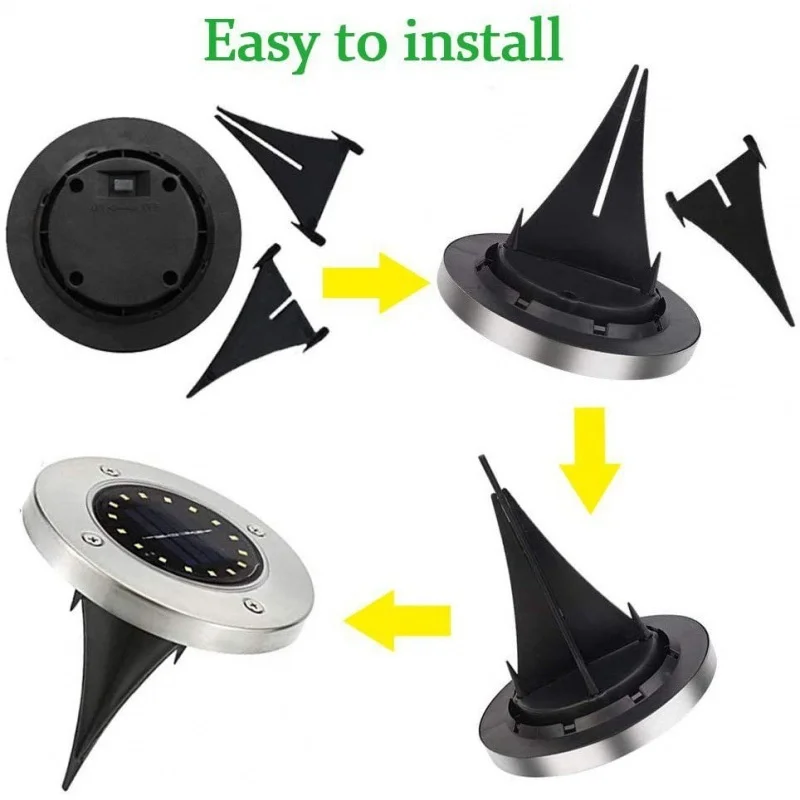 4PCS Solar LED Floor Lamp 8/10LED Outdoor Lawn Light Waterproof Underground Lamps for Lawn Decoration Garden Terrace Courtyard