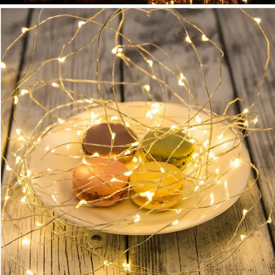 5m~1m LED Copper Wire Fairy Lights Battery Powered LED String Lights Party Wedding Indoor Christmas Decoration Garland Lights