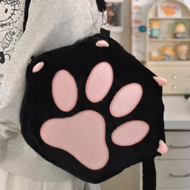 Cute Cat Paw Plush Backpack with Adjustable Straps Sweet School Bag JK Girls Bag Cartoon Backpack for Women Girls 6