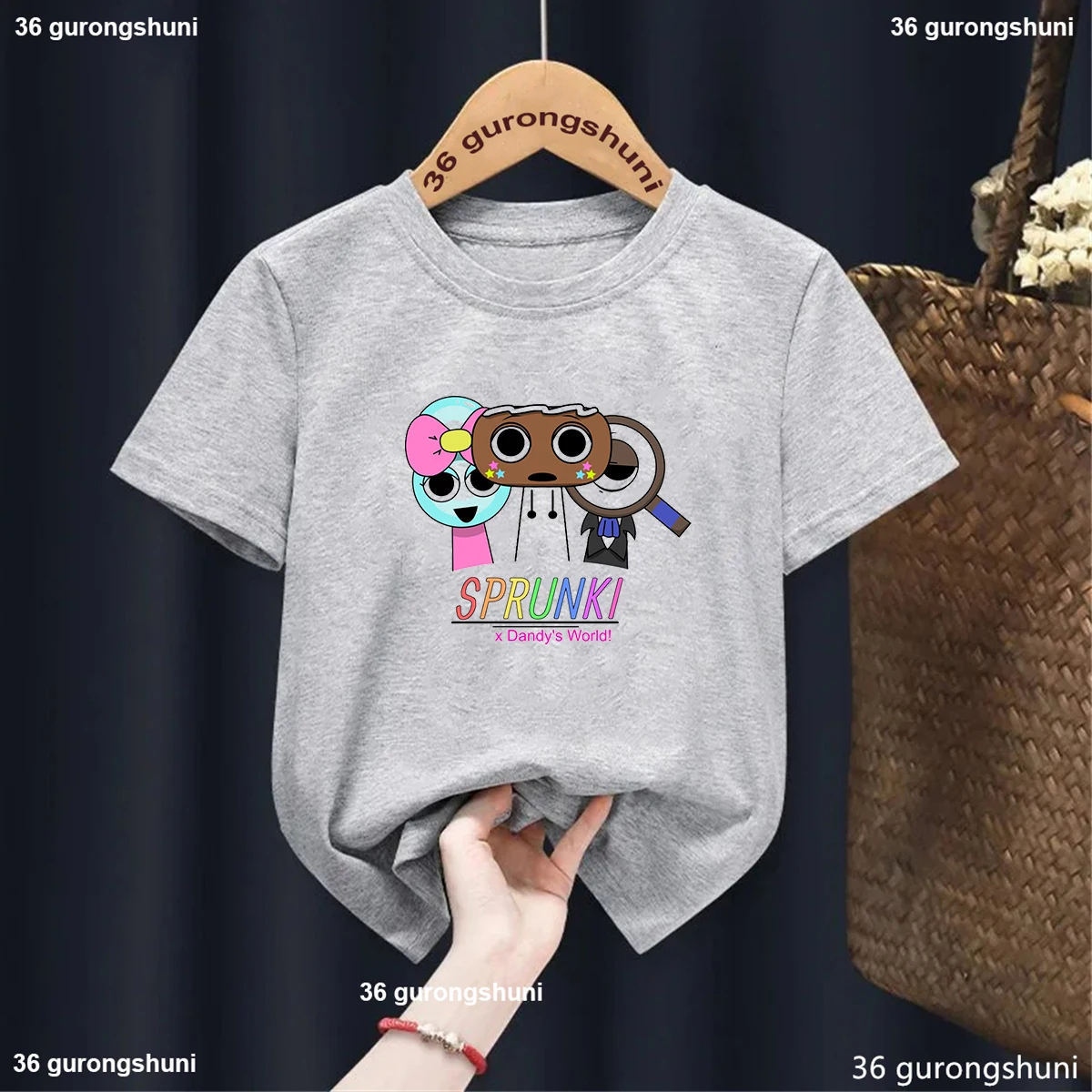 Sprunki Electronic Games Children'S Short Sleeve Tees Horror Game T-Shirt Boys Girls Clothes Cartoon Printed Casual T Shirt Kids 5