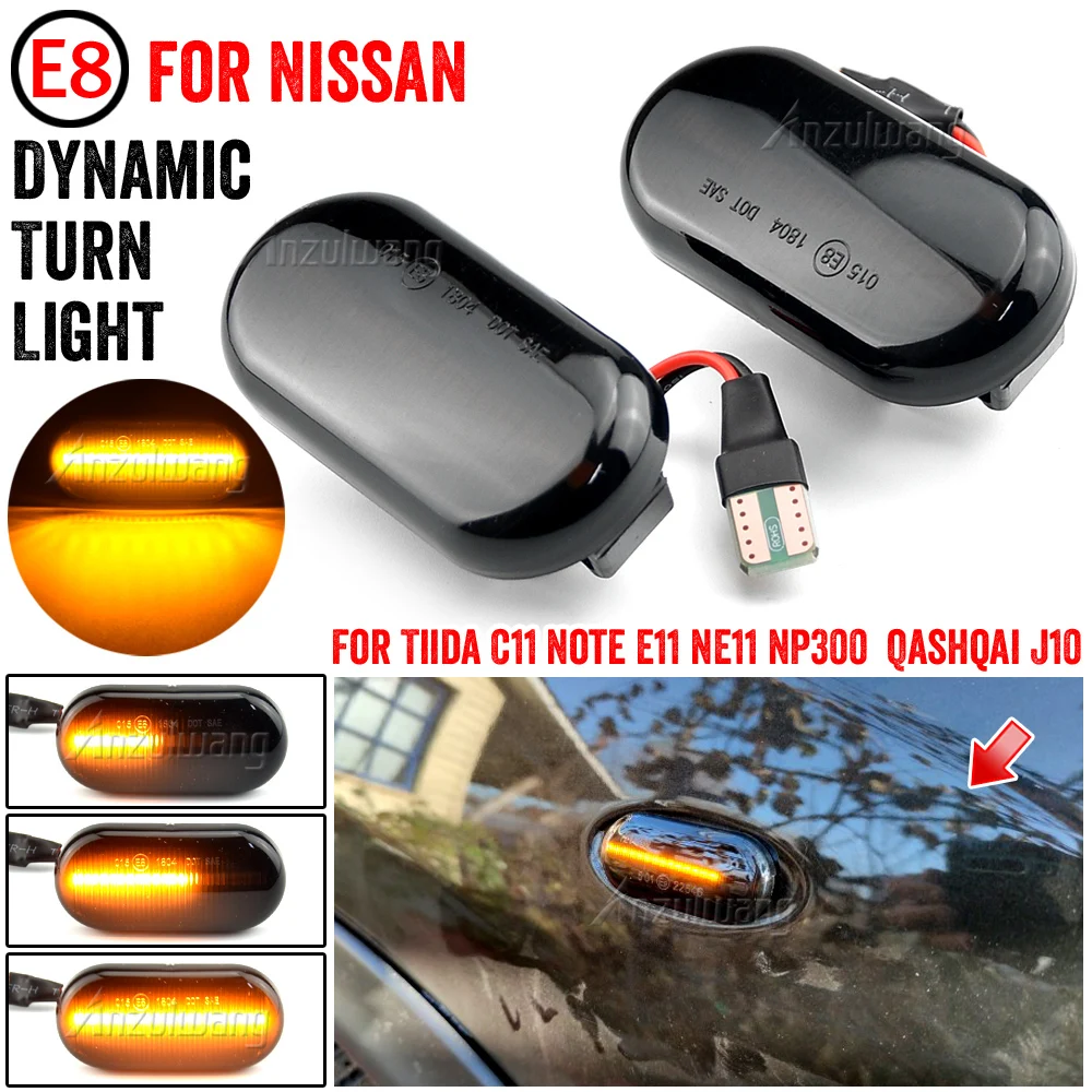1 Set Led Indicatore Di Direzione Laterale Dinamico Per Nissan Cube Z11 Camiones D40 Frontier D40 Fairlady Z33 Terrano Iii