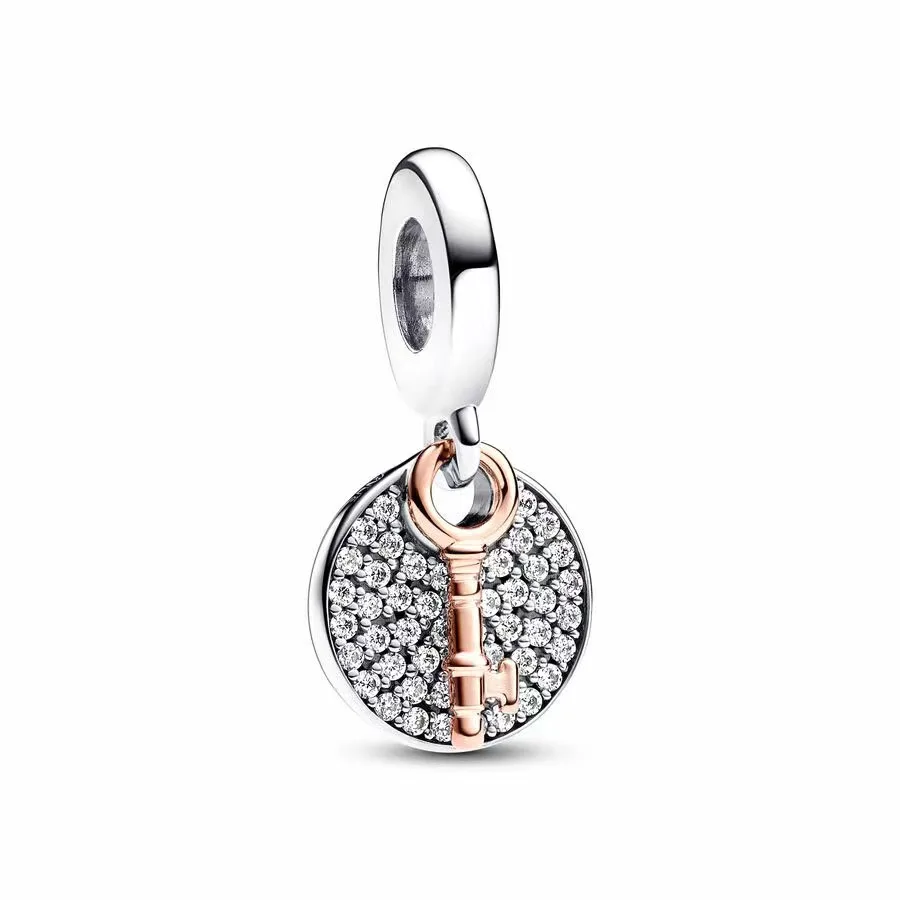 Perle de charme en argent 2024 pour femme, rose en fleur, convient aux moments Pandora, fermoir rose, bricolage, bijoux fins, nouveau, 925