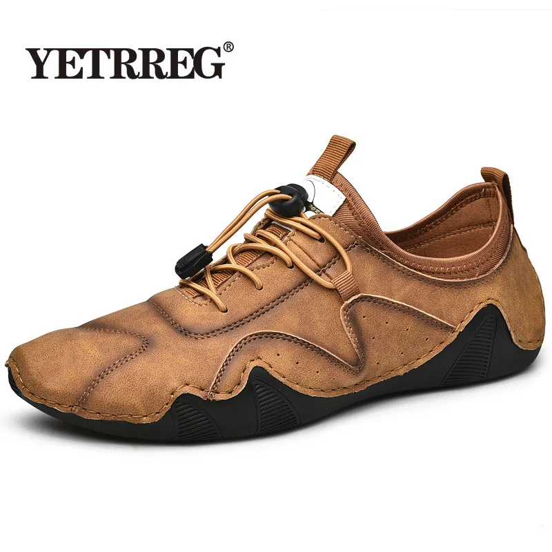

Leather Men Casual Shoes Fashion Men Sneakers Breathable Mens Loafers Shoes Luxury Moccasins Males Boat Shoes Plus Size 38-48