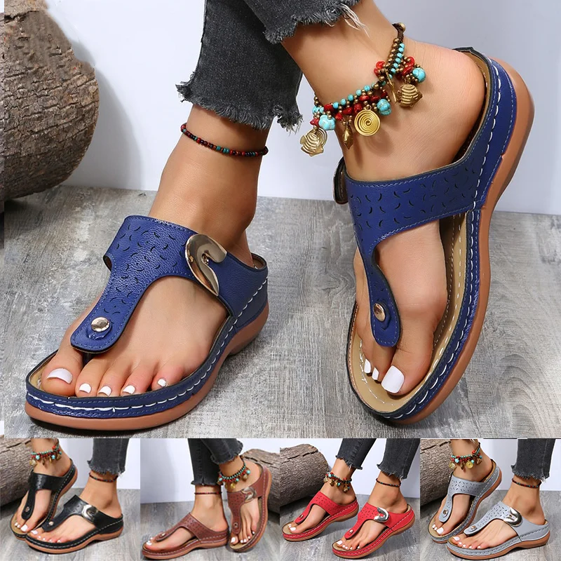 

Summer Women's Sandals Wedge Slippers Flip Flops Beach Sandals Outdoor Platform Slippers 2022 New Fashion Women Shoes