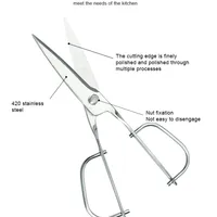 All Steel Wire Handle Scissors Kitchen Scissors 3cr Stainless Steel Detachable Food Scissors Multifunctional Grill Scissors 6