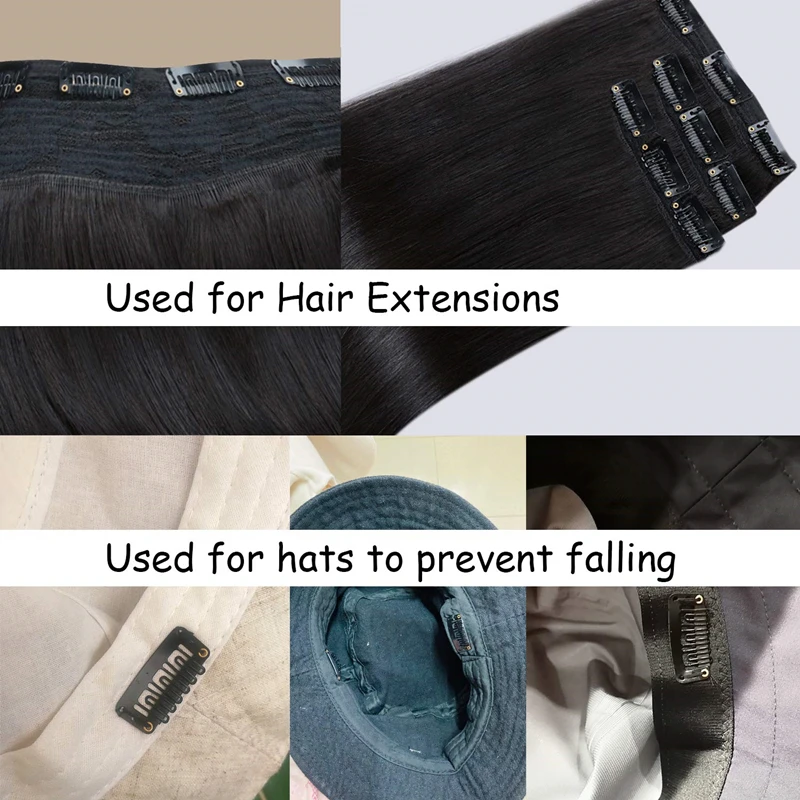 20/50Pcs U Shape Wigs Clip In Hair Extension Wig Clips for Human Hair Bangs, Snap Clips, Metal Comb, hair extension clips