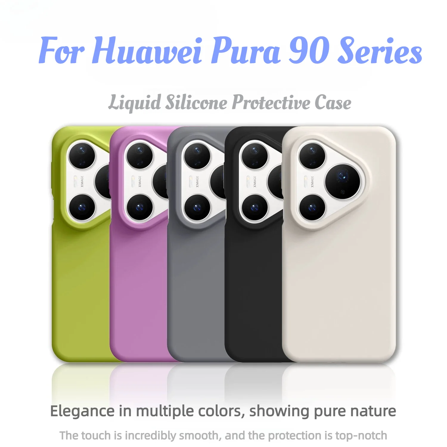 Macaron Color Liquid Silicone Shockproof Phone Case with Ultra Soft Fleece Cover