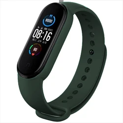 Silicone Sport Watchband Replacement Bracelet for Mi band 3 (Dark green 20)