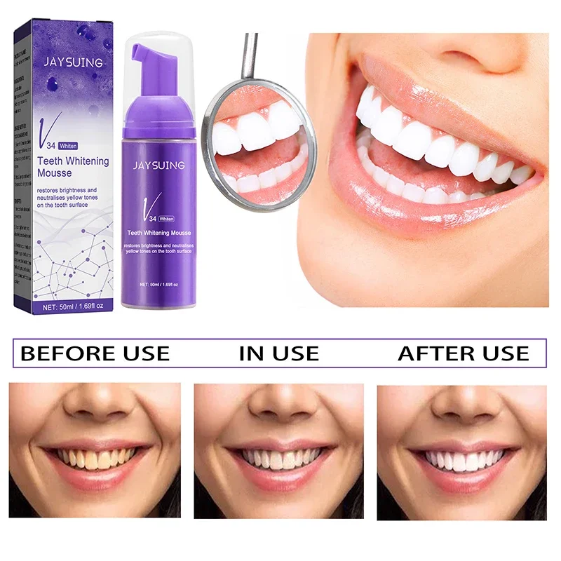 

Sdottor New Deep Oral Cleaning Purple Teeth Whitening Toothpaste Multi-Functional Color Corrector Remove Yellow Plaque Stain Bea