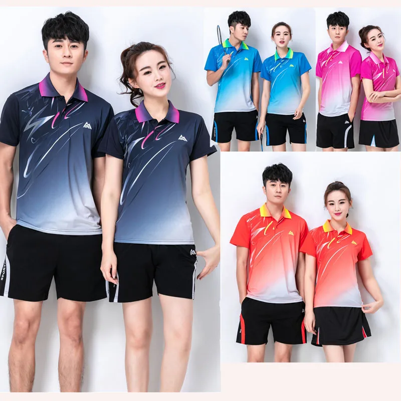 Les Chemises Pingpong T-shirts de sport Hommes Femmes Rapide Sec Respirant  Table Tennis Chemises Running Shirt Fitness Tennis Shirts Jd4