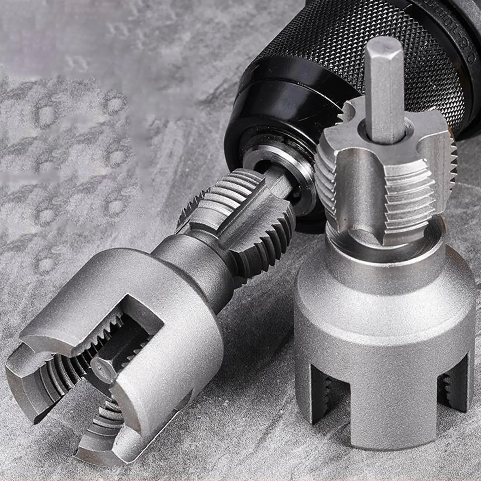 PVC Pipe Threader Kit 3/4 Pipe Threader External Cutter 1/2 & 3/4 Dies For garden Hose Electric Drill Metal Craft Home Repair