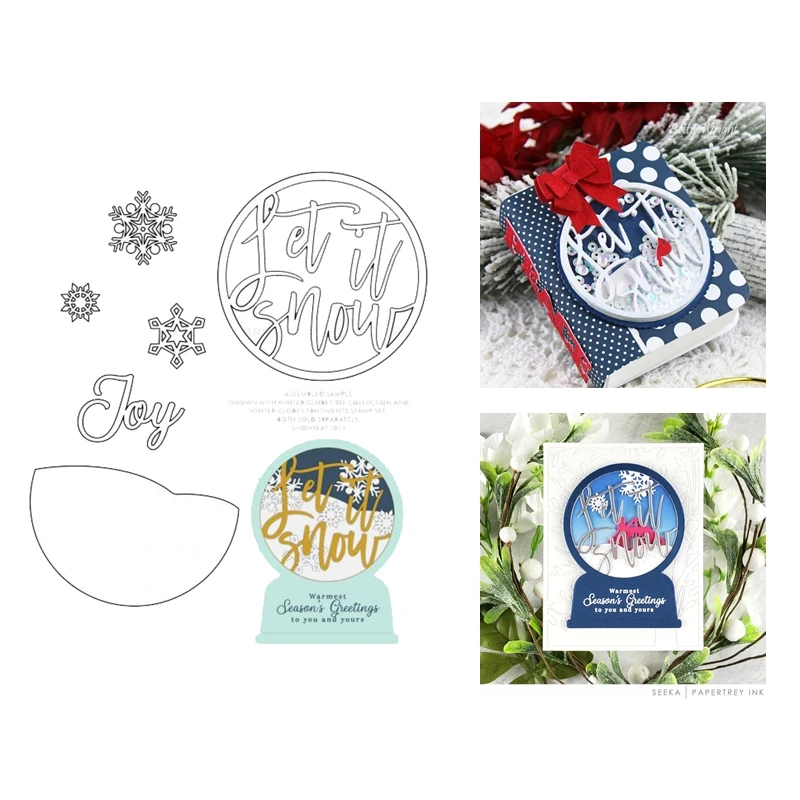 

Зима шары пусть снег Рождество новинка 2022 металлические Вырубные штампы Скрапбукинг для изготовления бумаги рамки карточка ремесло без штампа