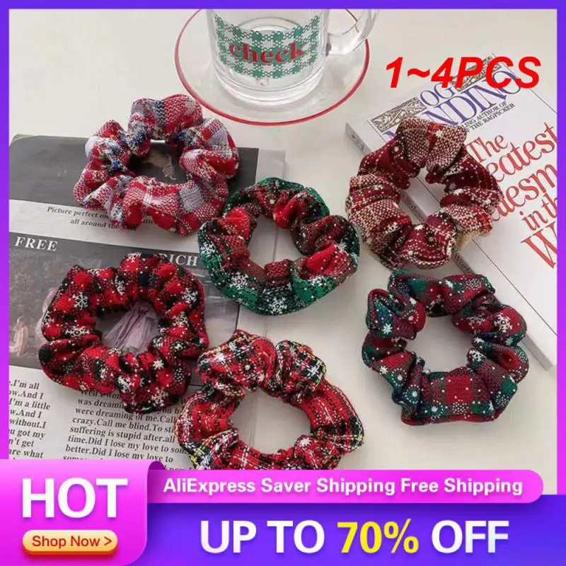 

1~4PCS Christmas Large Intestine Hair Ring Multi Scenario Usage Fashion Hair Rope Party Hair Accessories Red Fat Intestine Ring