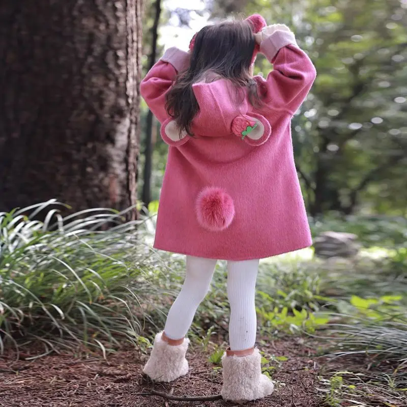 

Cartoon Disney Lotso Hoodies for Girl Kawaii Cartoon Winter Intensification Warm Children's Clothing Top Coat Christmas Costume