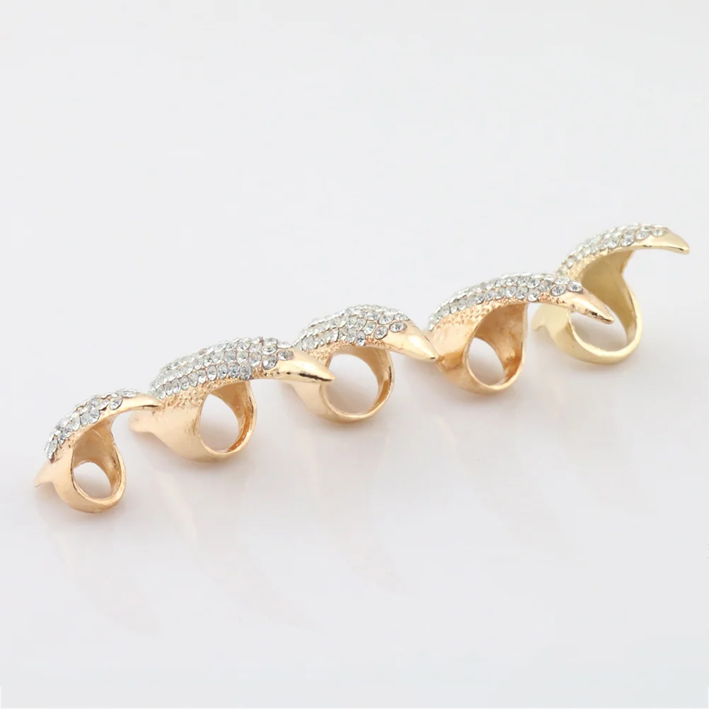 10pcs 3 Sizes Gothic Punk Style False Nail Claw Paw Finger Rings Cosplay Decoration (Golden) Claw ring 3