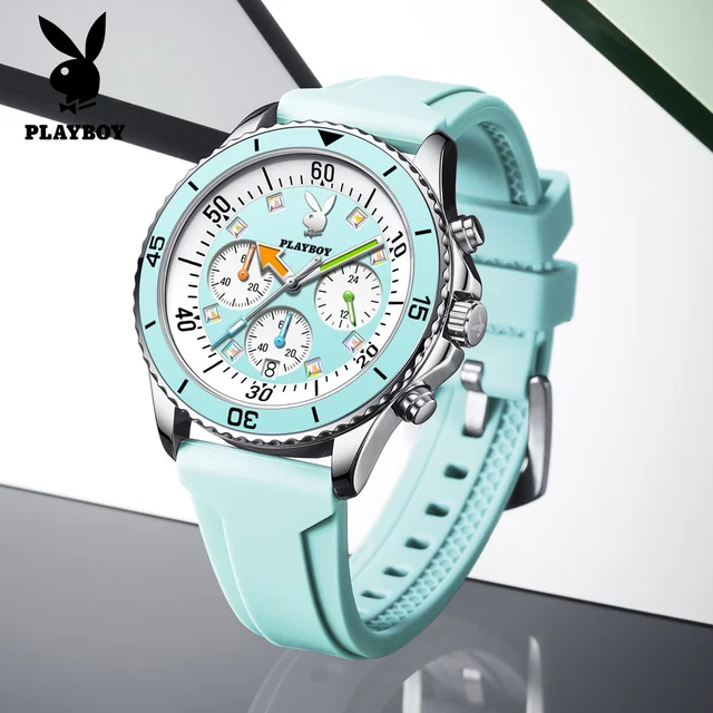 PLAYBOY 3081 Montres pour hommes Marque de luxe Montres à quartz originales pour homme Chronographe Lumineux Étanche Tendance Classique Reloj 1