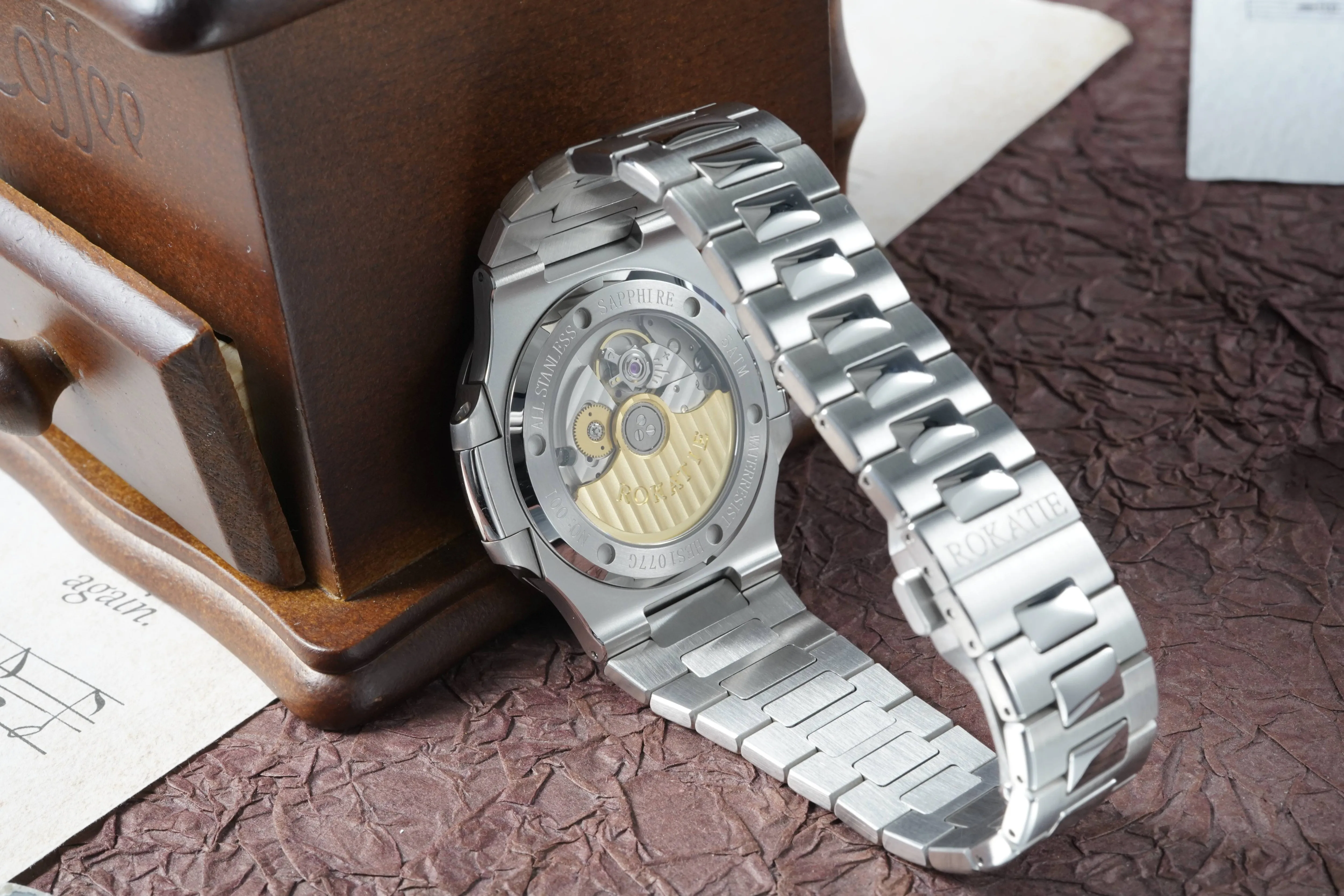 ROKATIE 2024 Luxury 9015 Japanese Movement Stainless Steel Watch 38mm Case Luminous Feature Day 50m Waterproof New Release 2