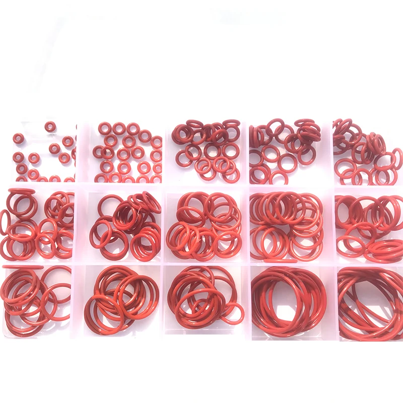 Silicone O-ring 15mmx11mmx2mm VMQ anelli tenuta guarnizione rosso 50pz