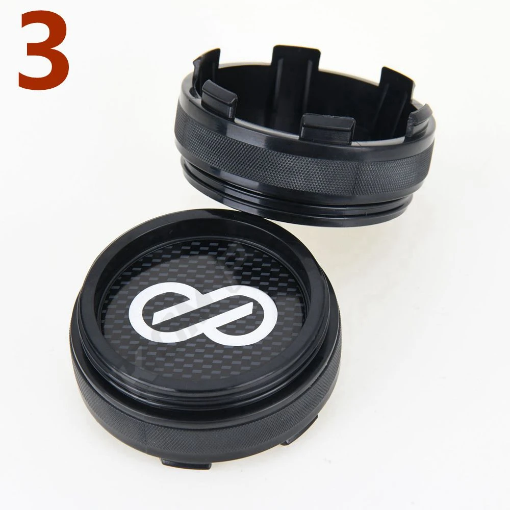 4PCS 61MM OD / 57.5MM ID Sport Rim Cap ENKEI Racing Sticker Centre Cap Rim Wheel Cover Hubcaps
