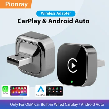 Nouveau Pionray 2 en 1 adaptateur CarPlay sans fil et adaptateur sans fil Android Auto, 5Ghz WiFi type-c/USB Plug Play CarPlay sans fil