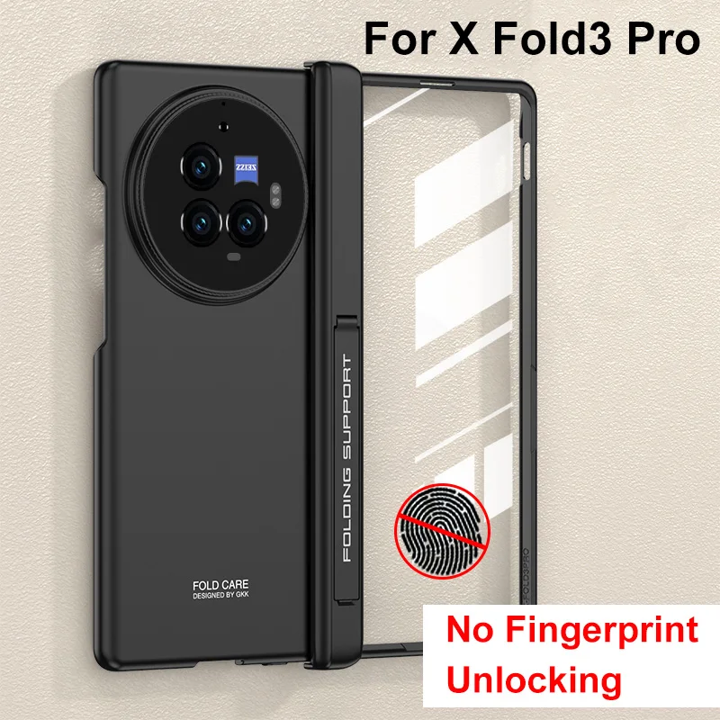 Magnetic Hinge Bracket Case with Outer Screen Glass Protector and Stand