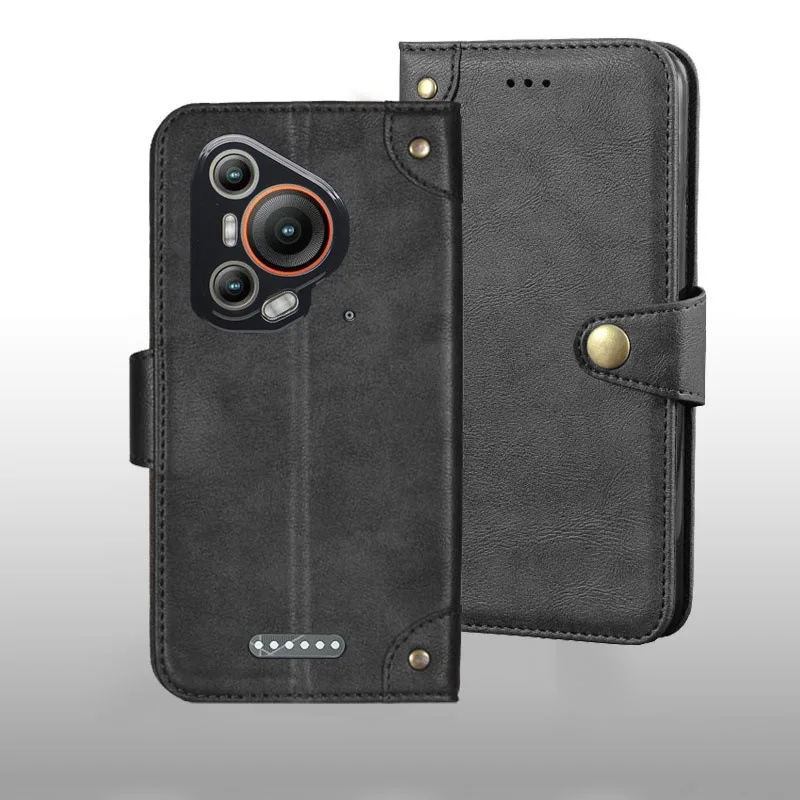 Leather Retro Metal Buckle Phone Case - Elegant Cover with Classic Design