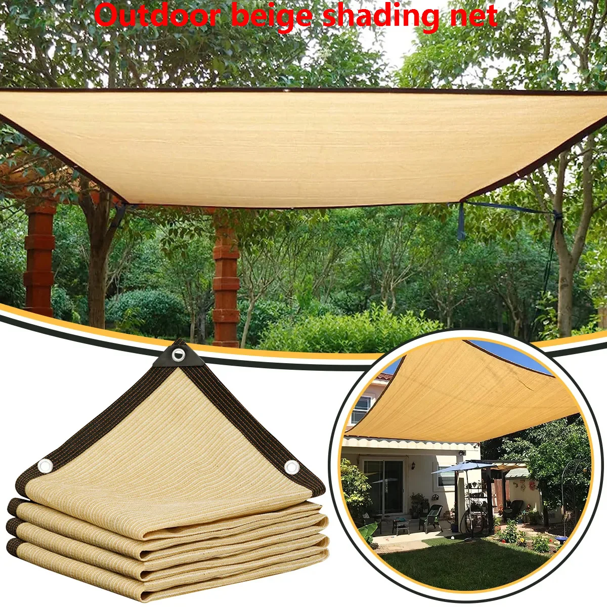 HDPE Sunshade Net for Garden, UV Protection, Outdoor Pergola, Sun Cover, Pool Awning, Plant Shed Sail, 90% Shading images - 6