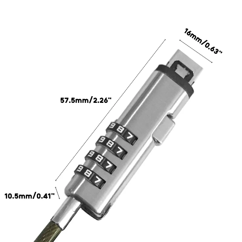USB Notebook Laptop Combination Lock Travel 4 Digit Security Cable Chain combination padlock,laptop lock