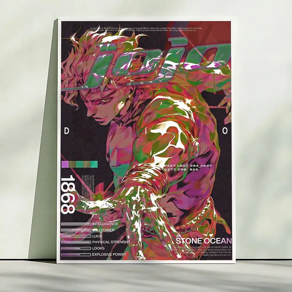JoJo's Bizarre Adventure Retro HD Wall Art Poster Set